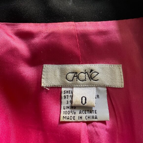 Vintage Cache Black Suit Jacket With Braided Faux Leather Piping – Size 0 - Picture 14 of 15